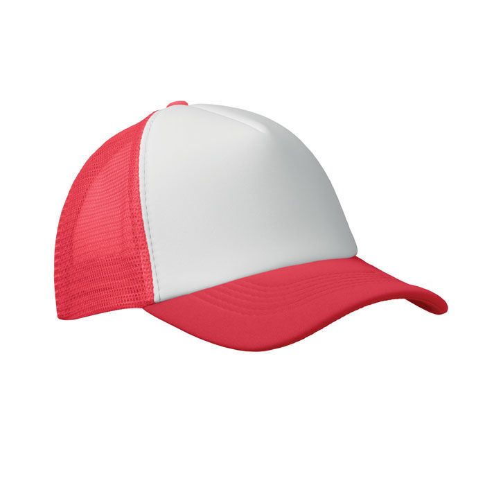 Truckers Cap BUBBLE - weiß - rot-666