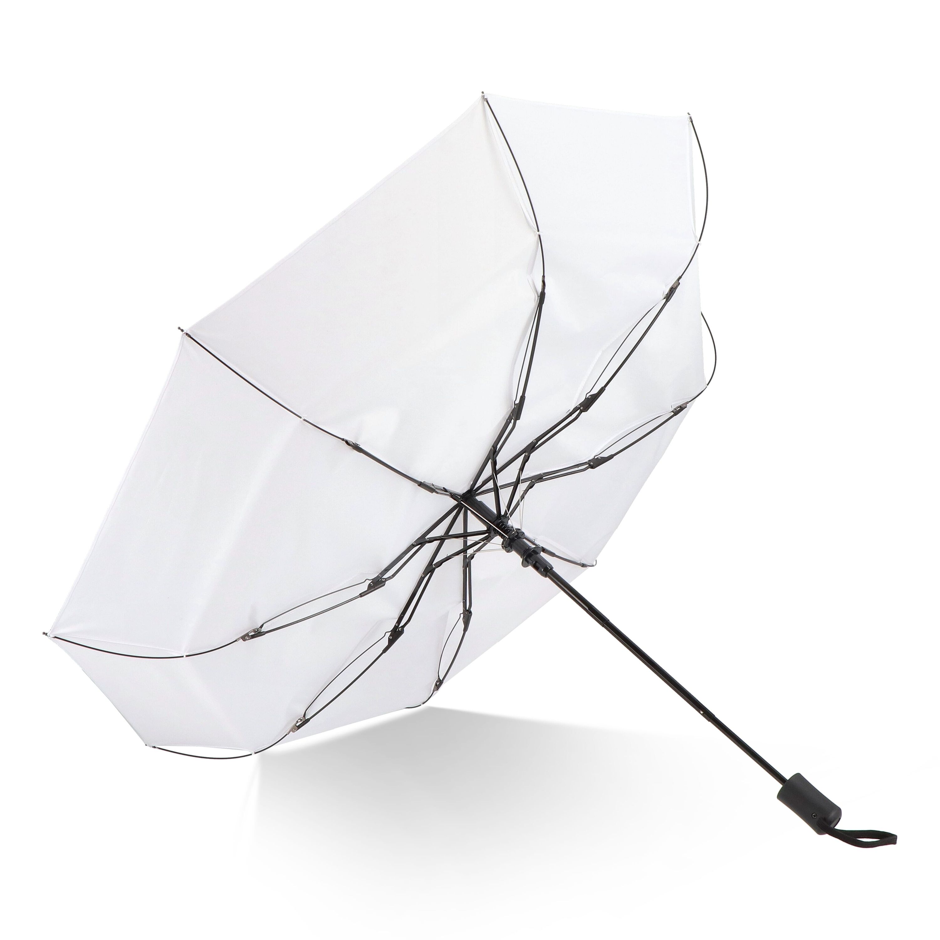 Daintree 190T Pongee 21.5 Faltbarer windproof Regenschirm Auto open - weiss-581