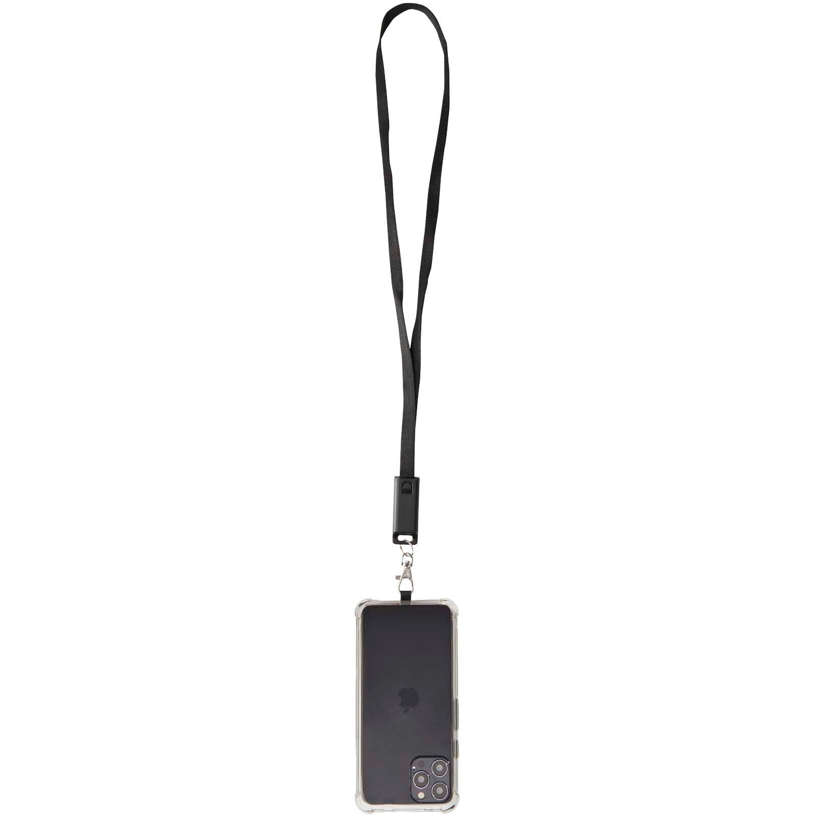 Franz 5 in 1 Lanyard Kabel  Kunststoff für Smartphones mit integrierter Datensynchronisierung und 65 W Schnellladefunktion - schwarz-781