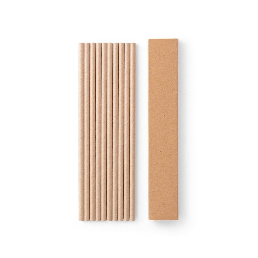 LAMONE Strohhalm-Set aus Kraftpapier - natur-964