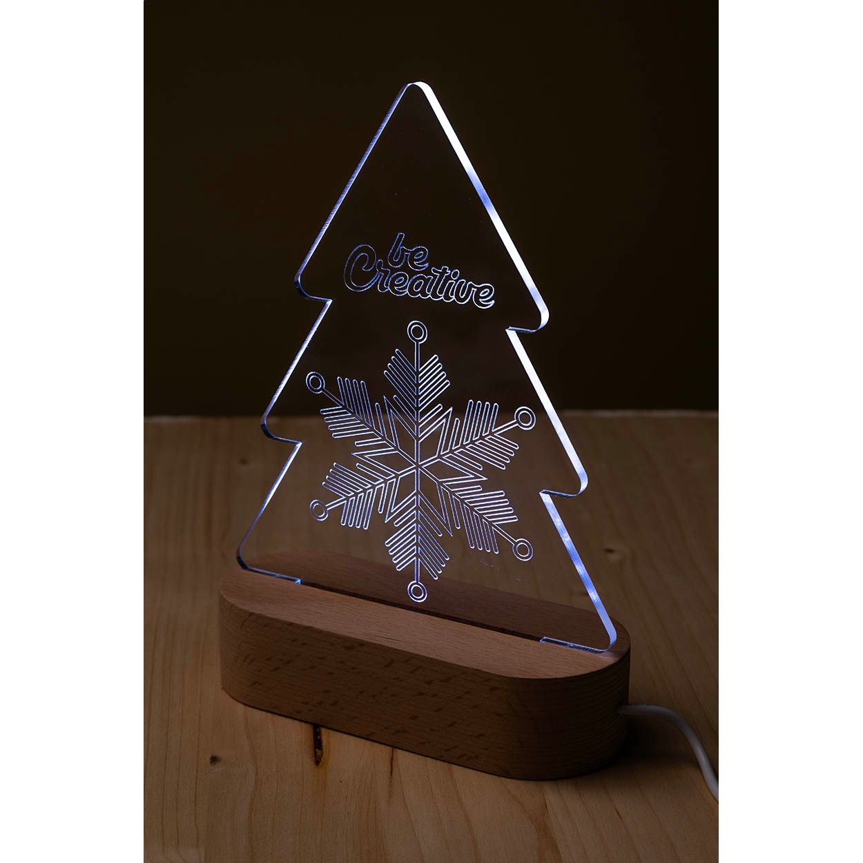 Woodify Xmas Weihnachtsbaum LED-Lichttrophäe - transparent - natur-743