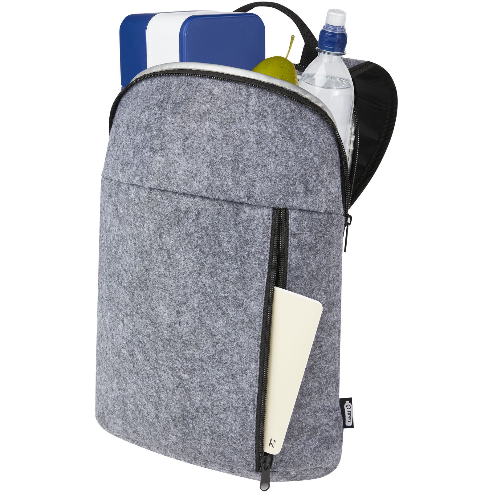 Felta Kühlrucksack aus GRS-recyceltem Filz 7 L - mittelgrau-528