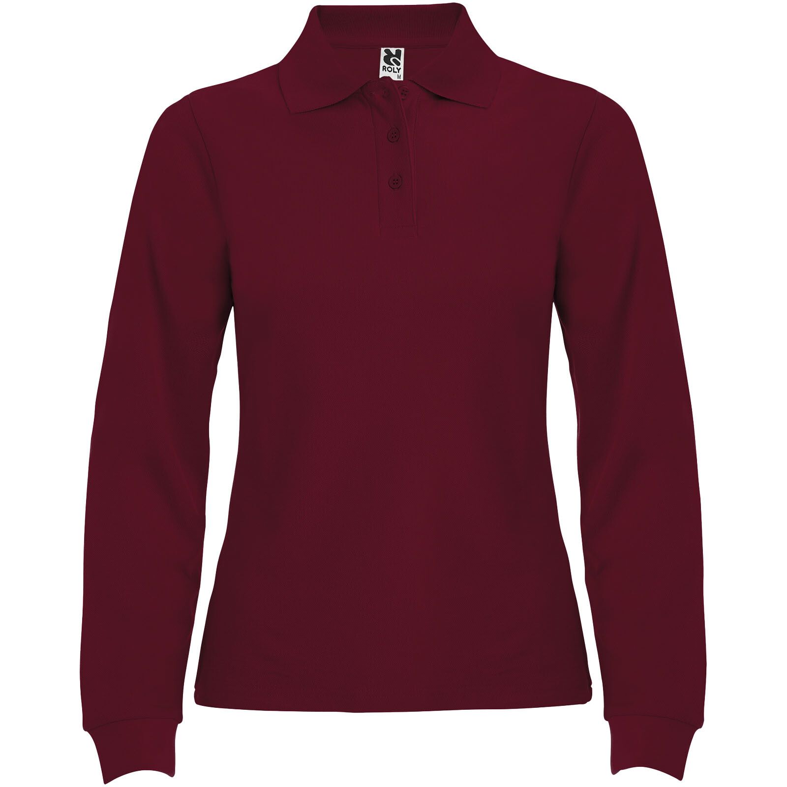 Estrella Langarm Poloshirt für Damen - granatrot - 3XL-661