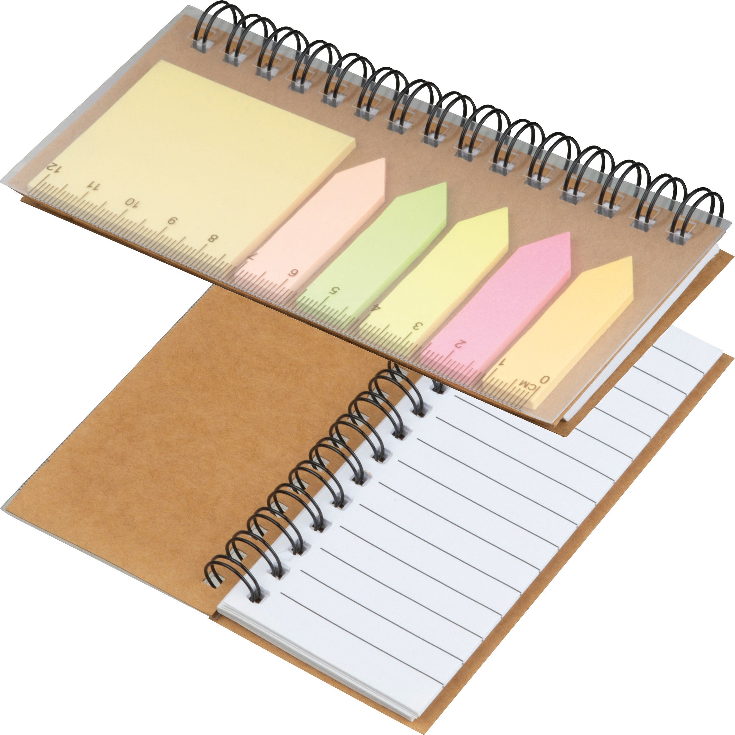 Haftnotiz Set mit Spiralblock  - beige-551
