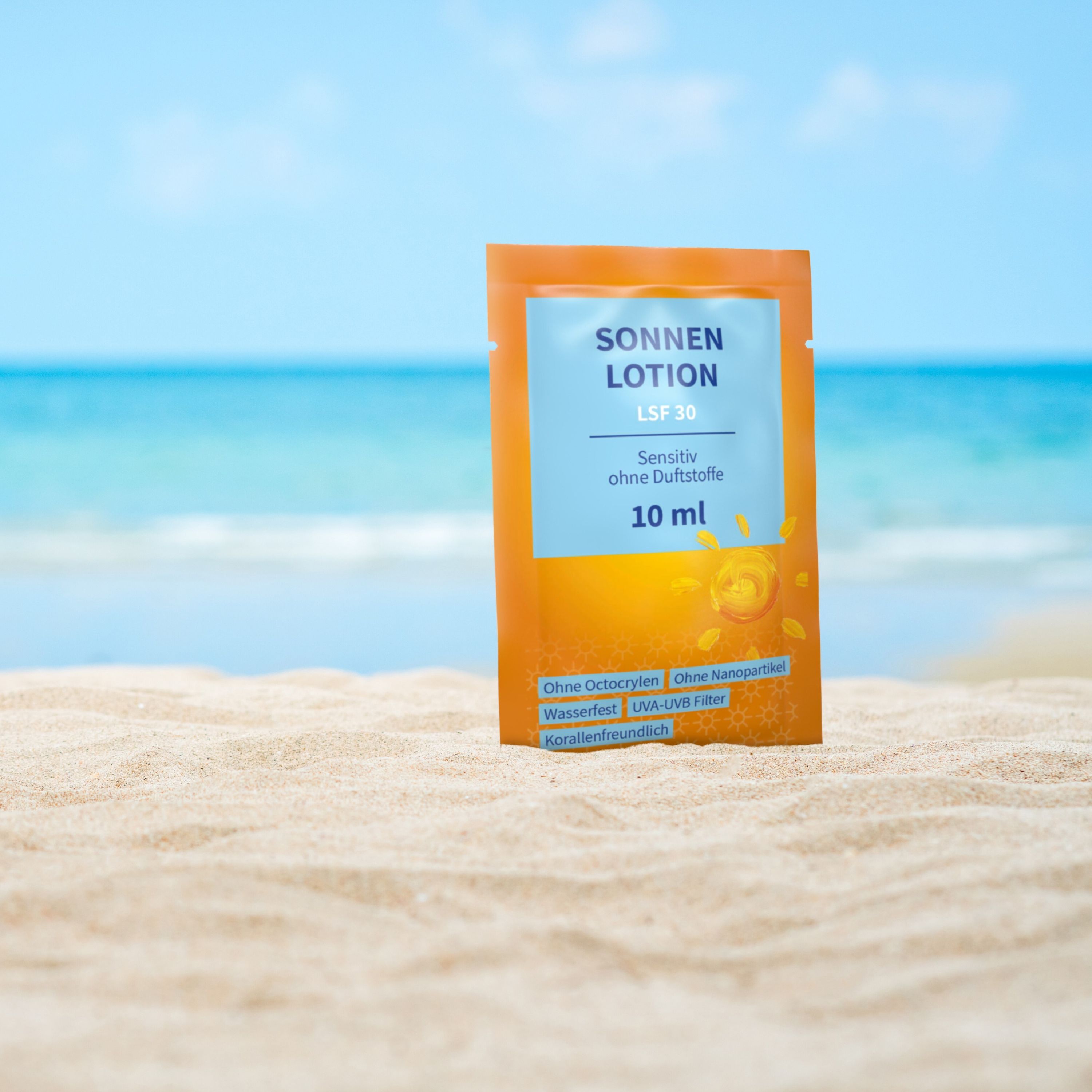 10 ml Sonnenmilch LSF 30 sensitiv (Sachet) Soft Touch Print-882