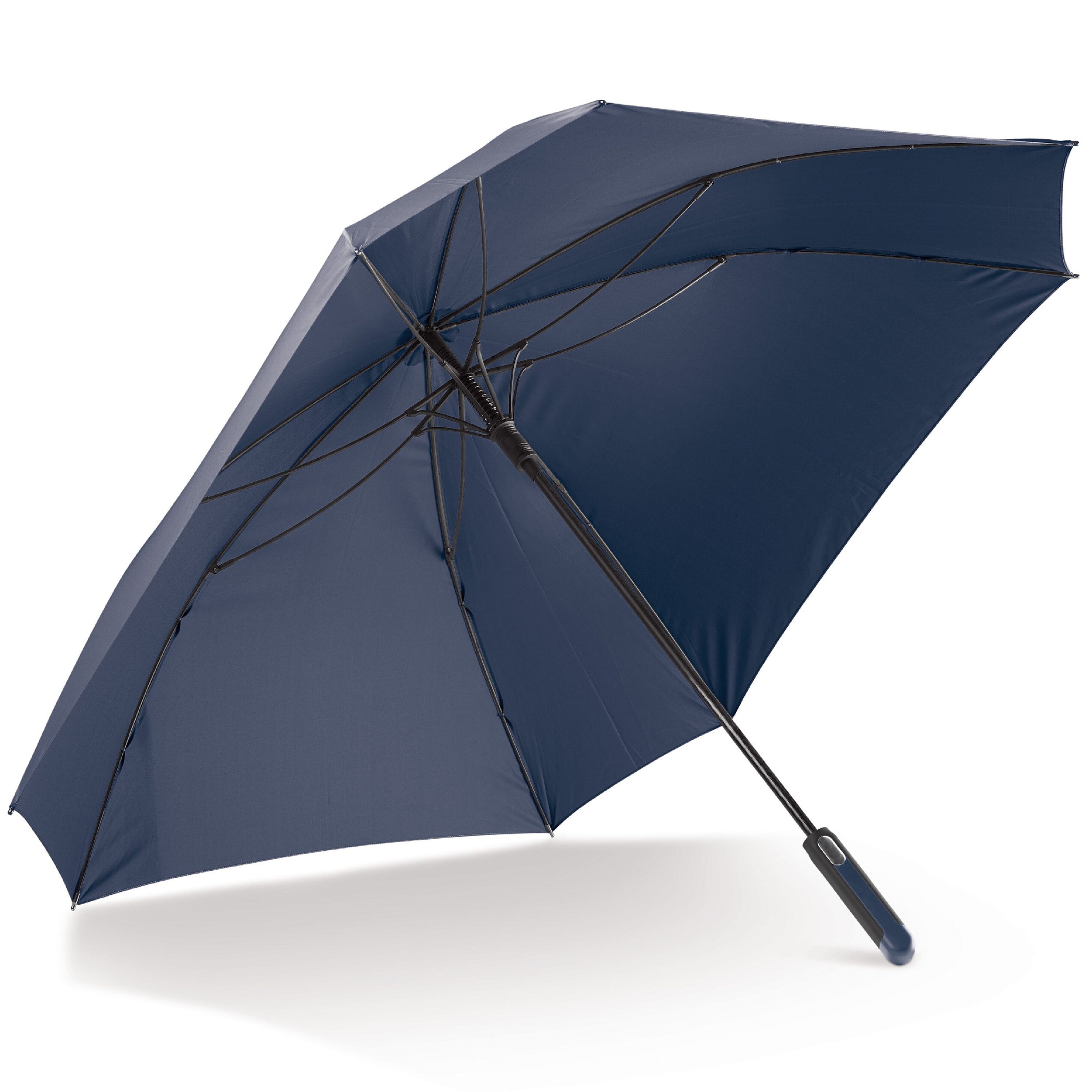 Luxus 27” quadratischer Regenschirm mit automatischer Öffnung - dunkelblau-364