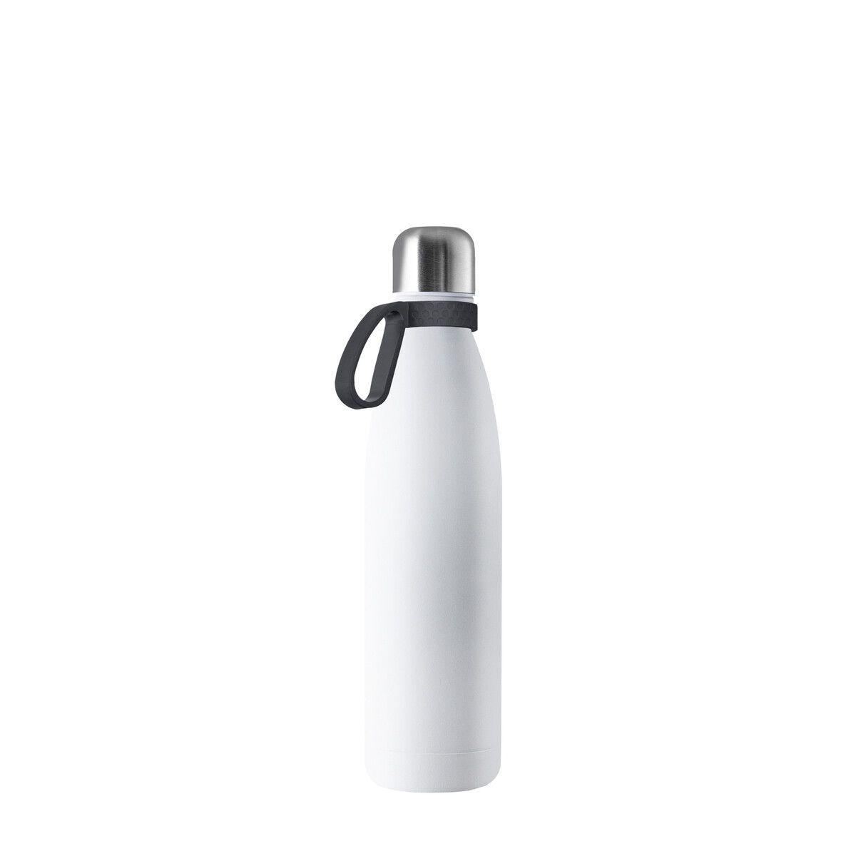 Thermotrinkflasche NIZZA mit Ring - weiß - dunkelgrau-591