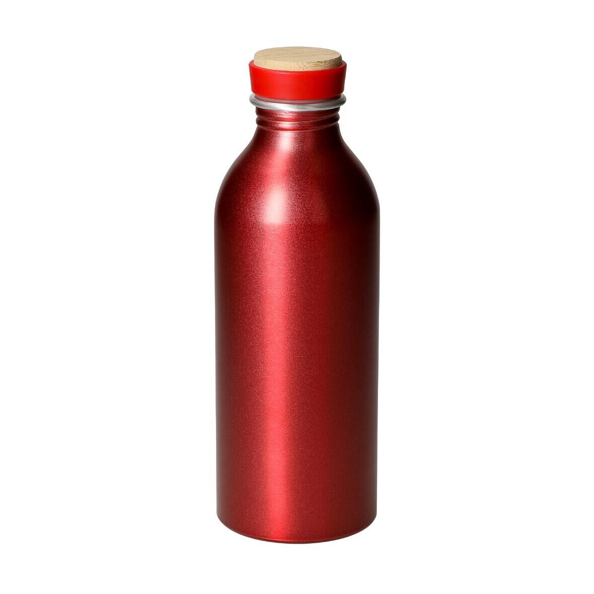 Aluminiumflasche Breeze, 650 ml - rot - natur-480