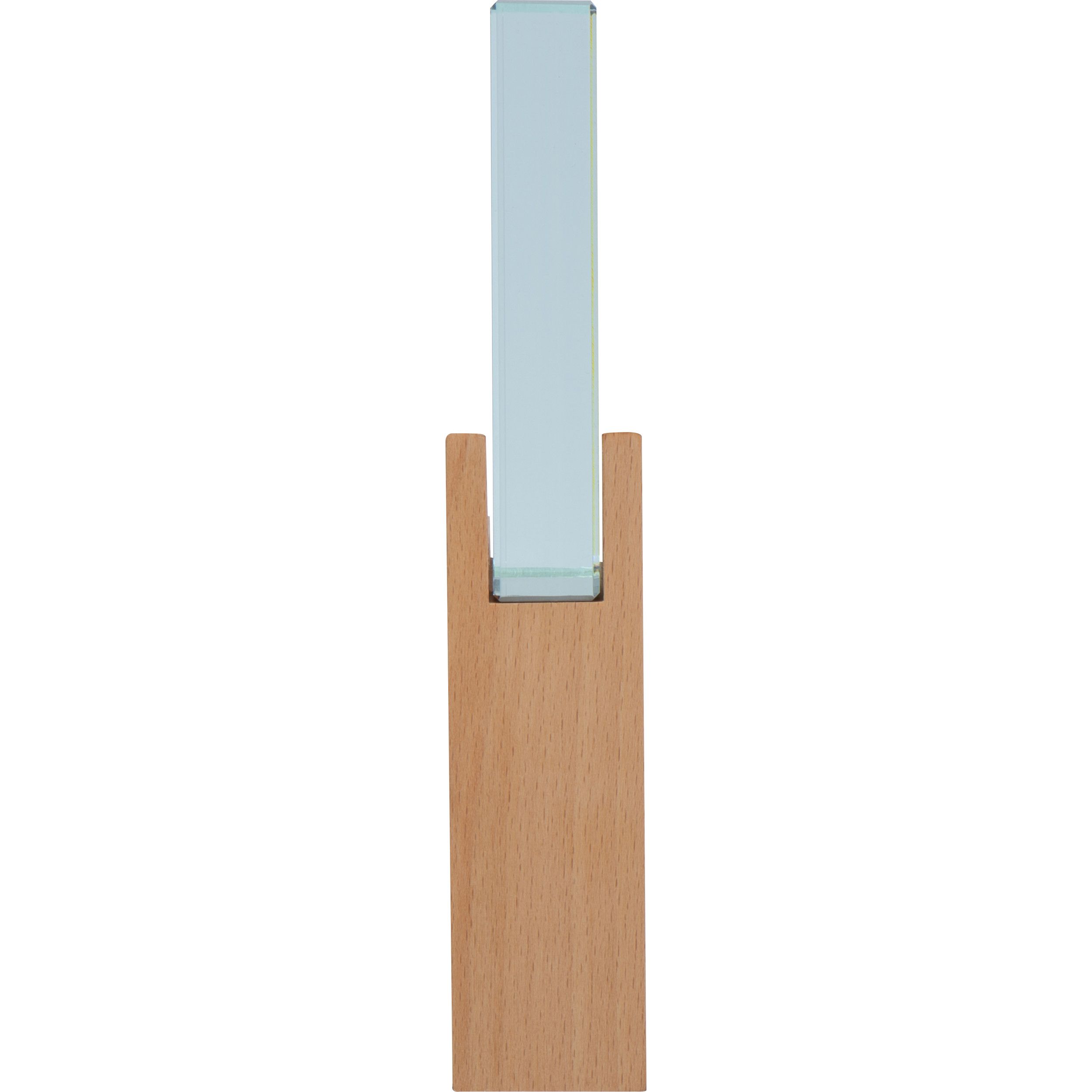 Trophäe mit Holzsockel - beige-822