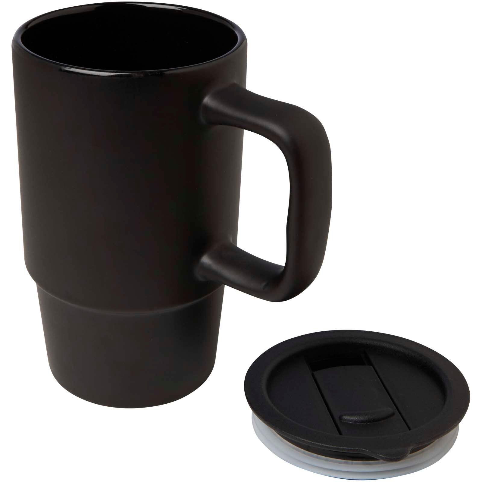 Carter 450 ml Keramiktasse mit Kunststoffdeckel - schwarz-652