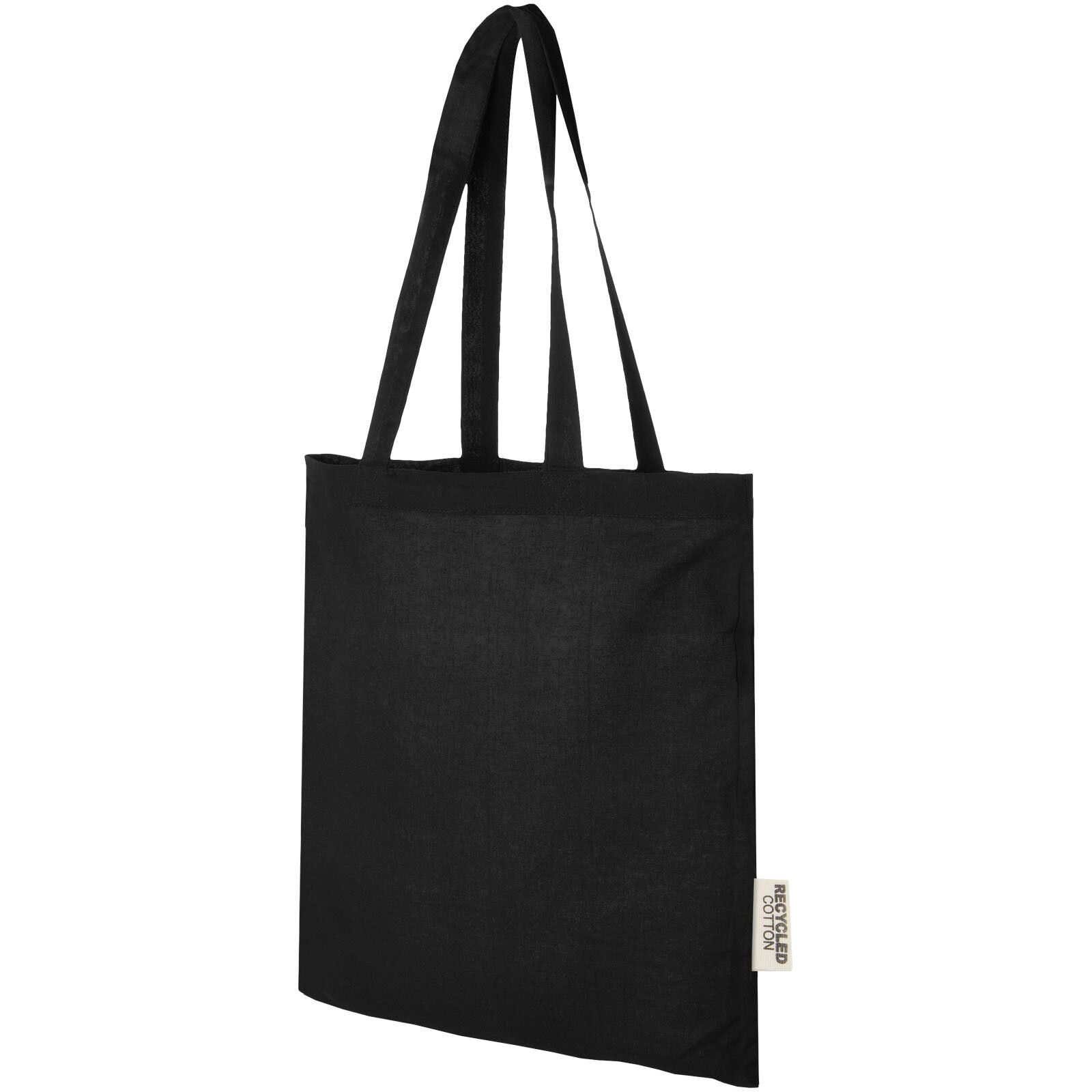 Madras 140 g/m² Baumwoll Tragetasche aus GRS recycelter Baumwolle, 7L - schwarz-571