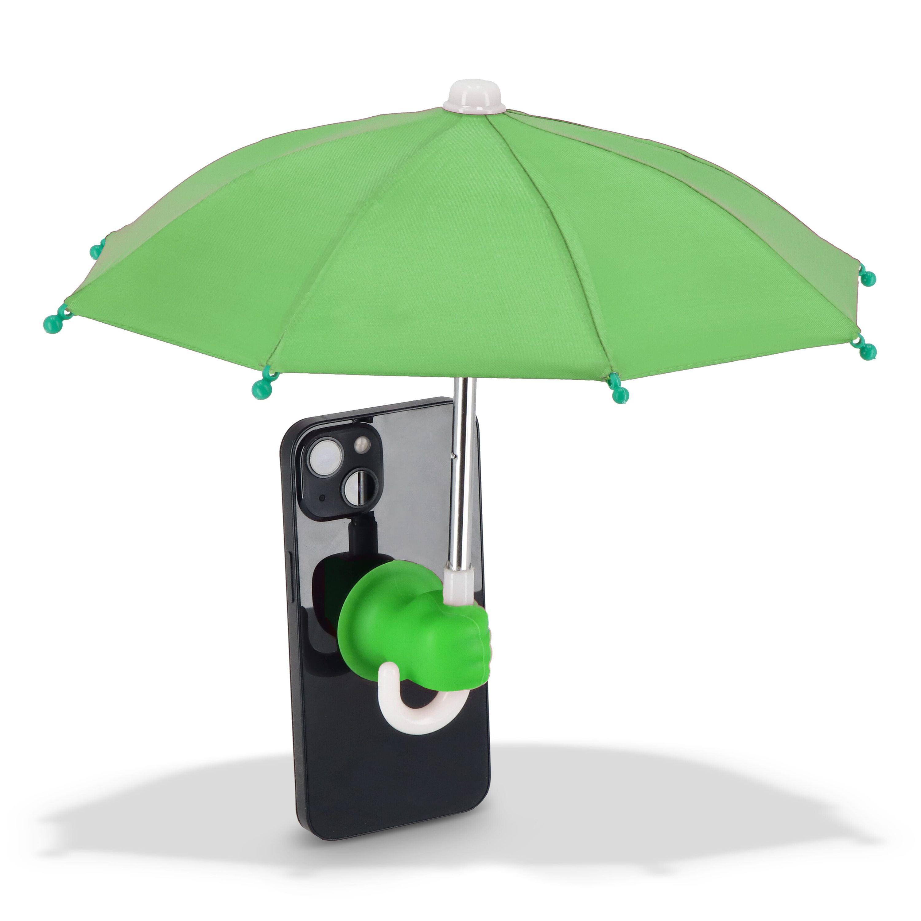 Telefon-Regenschirm mit Saugnapfhalterung  - grün-125