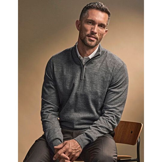 Men's Half Zip - black-666