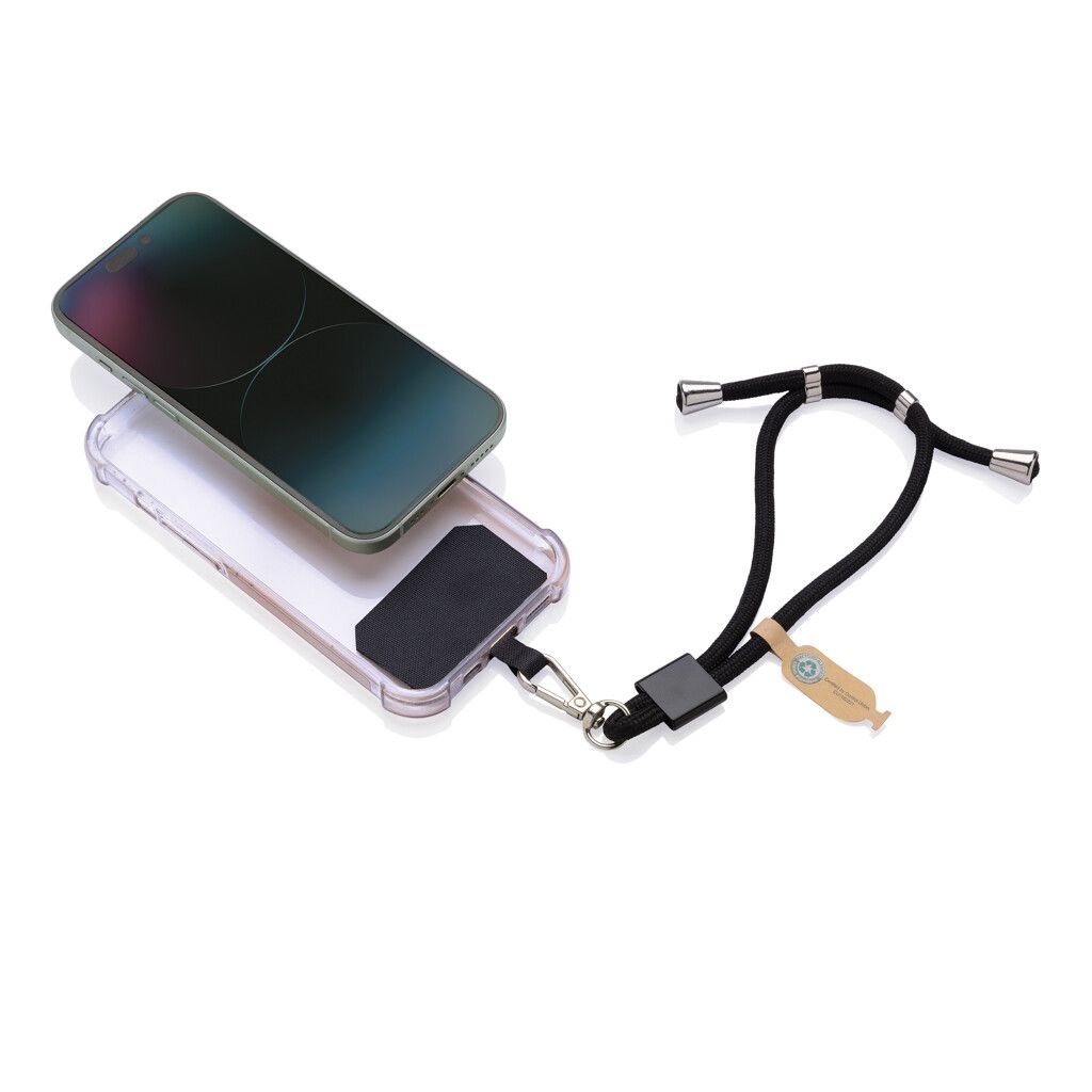 CarryLoop verstellbares Handy-Handgelenksband aus RCS rPET - schwarz-898
