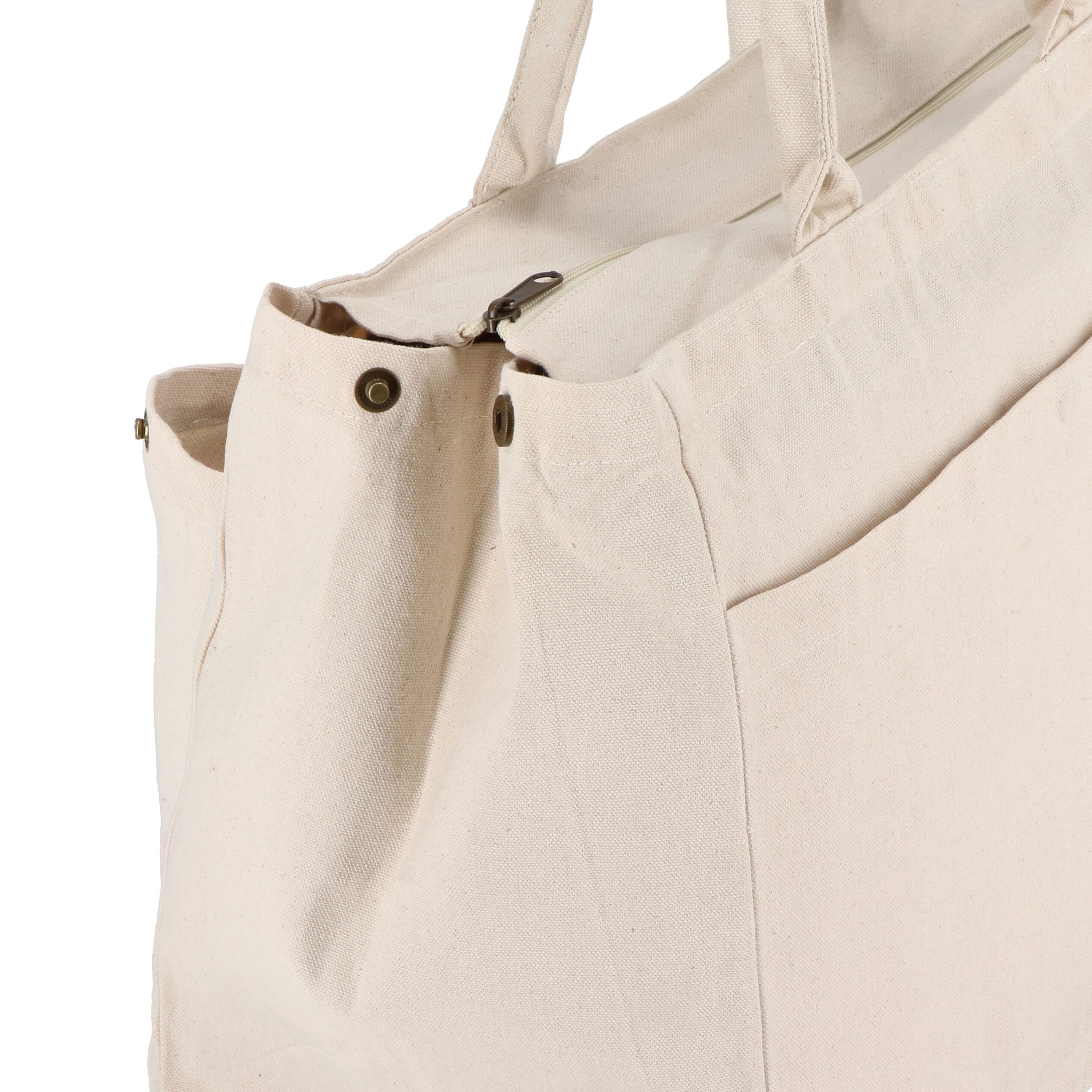 Baumwoll-Tragetasche mit Reißverschluss OEKO-TEX® 39 x 24 x 34cm 320g/m² - natur-71