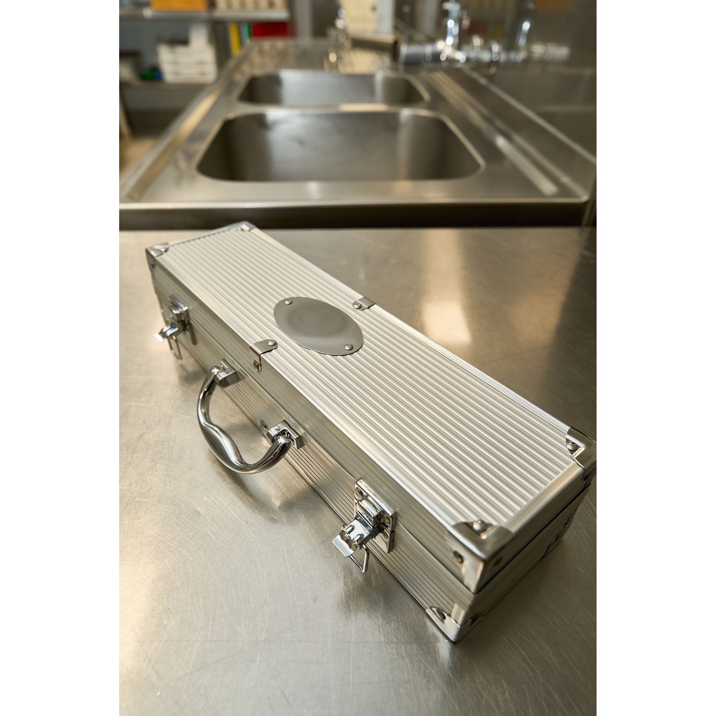 Grillkoffer Oval Plate - silbergrau-315