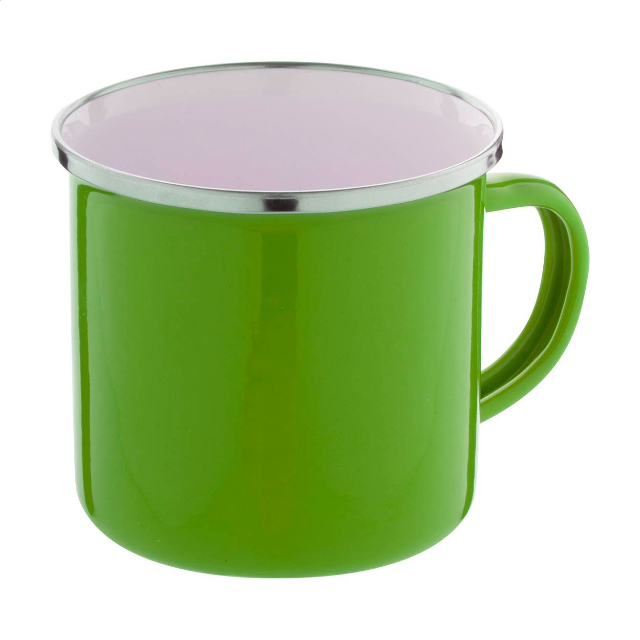 Enavint Emailletasse, 300 ml - grün - weiß-890