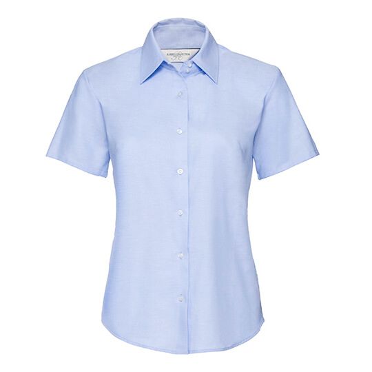 Ladies' Short Sleeve Tailored Oxford Shirt - oxford blue-549