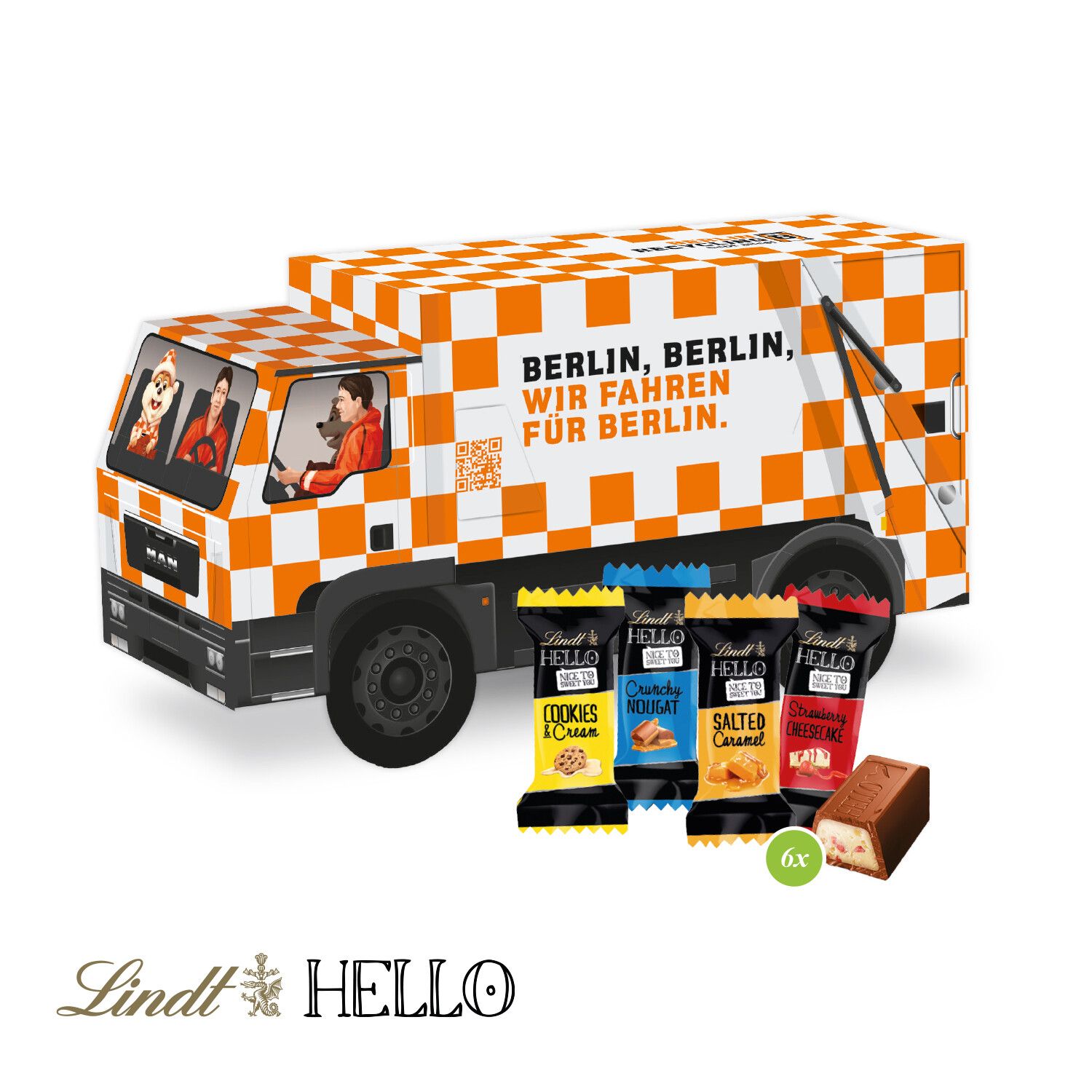 3D Präsent "Lkw" mit Lindt Hello Mini-761