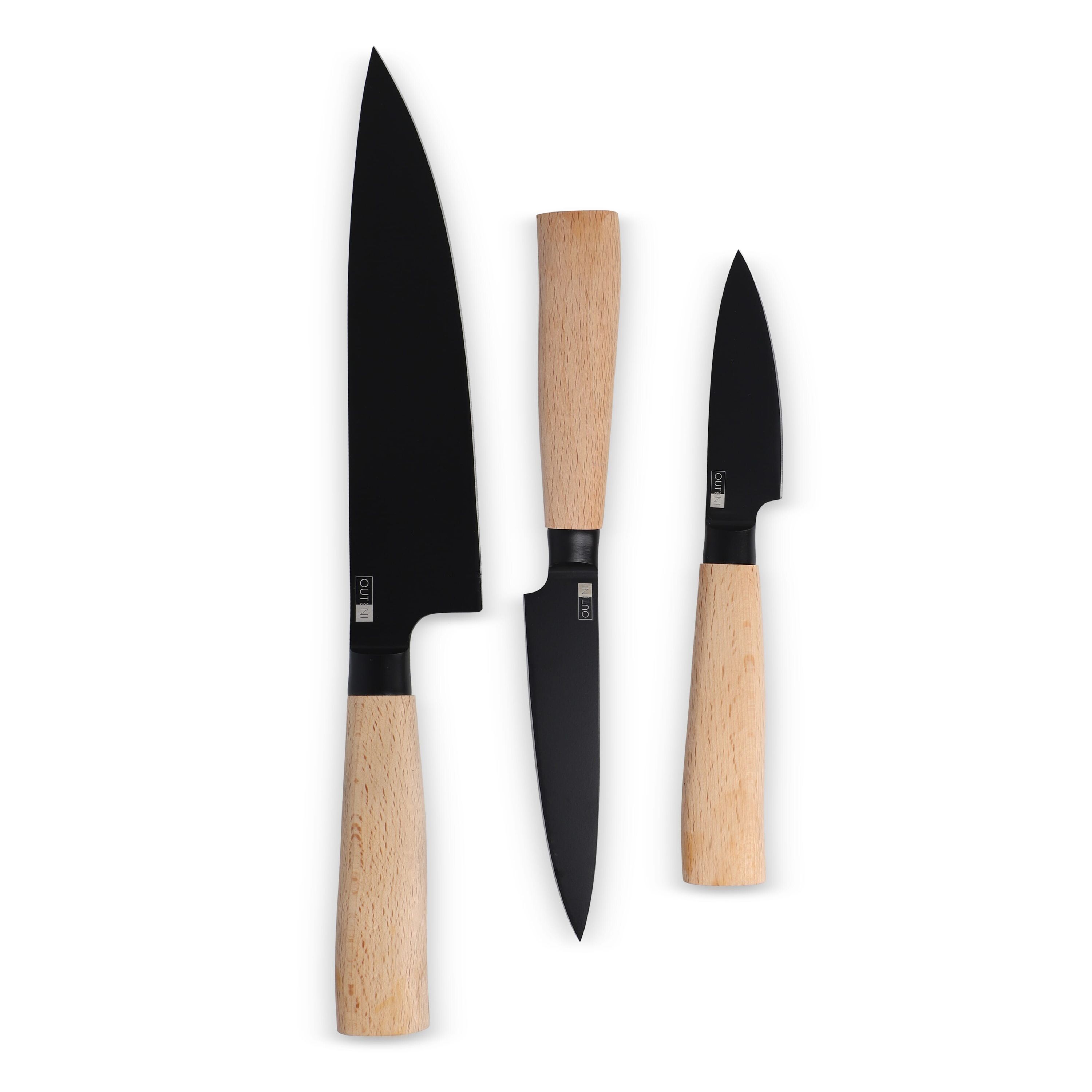 InSideOut 3 Stück Essential Messer Set Ravn - holz-172