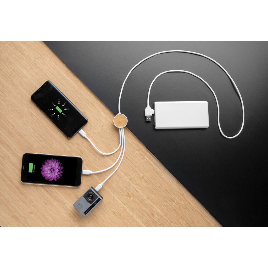 Ontario 6-in-1 Kabel aus RCS recyceltem Kunststoff - weiß-409