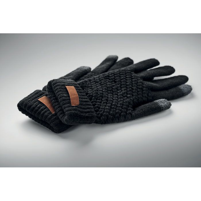 Touch-Handschuhe in anthrazit als nützliches Werbegeschenk gegen kalte Finger.