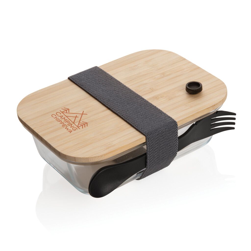 Lunch-Box aus Glas mit Bambusdeckel - transparent-217