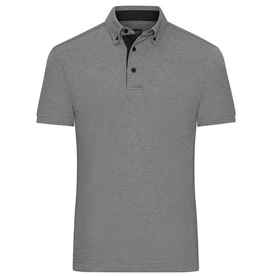 Men´s Plain Polo - light melange - black-610