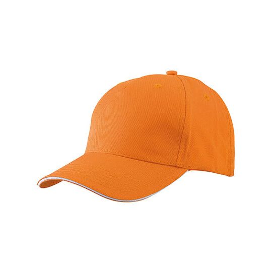 5 Panel Sandwich Cap - orange - white-417