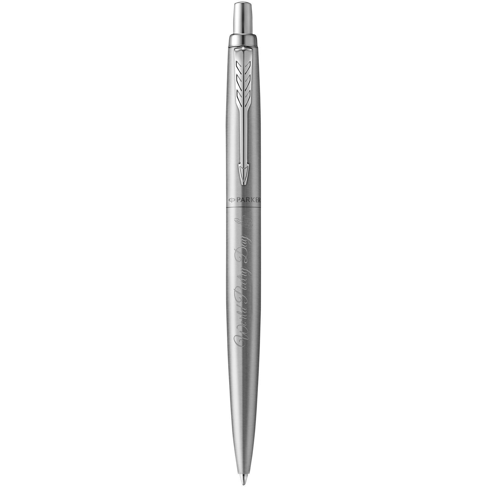 Parker Jotter einfarbiger XL Kugelschreiber (blaue Mine) - edelstahl grau-304