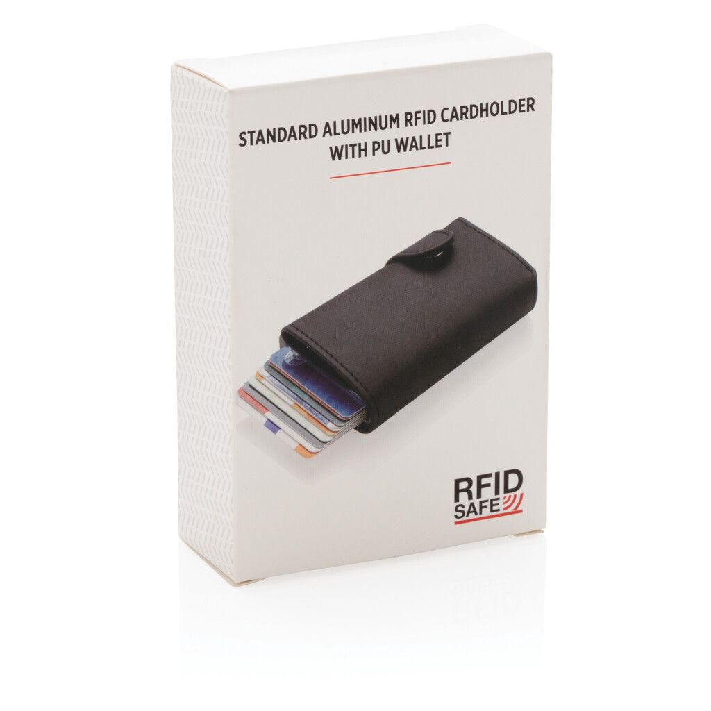 Aluminium RFID Kartenhalter mit PU-Börse - schwarz-41