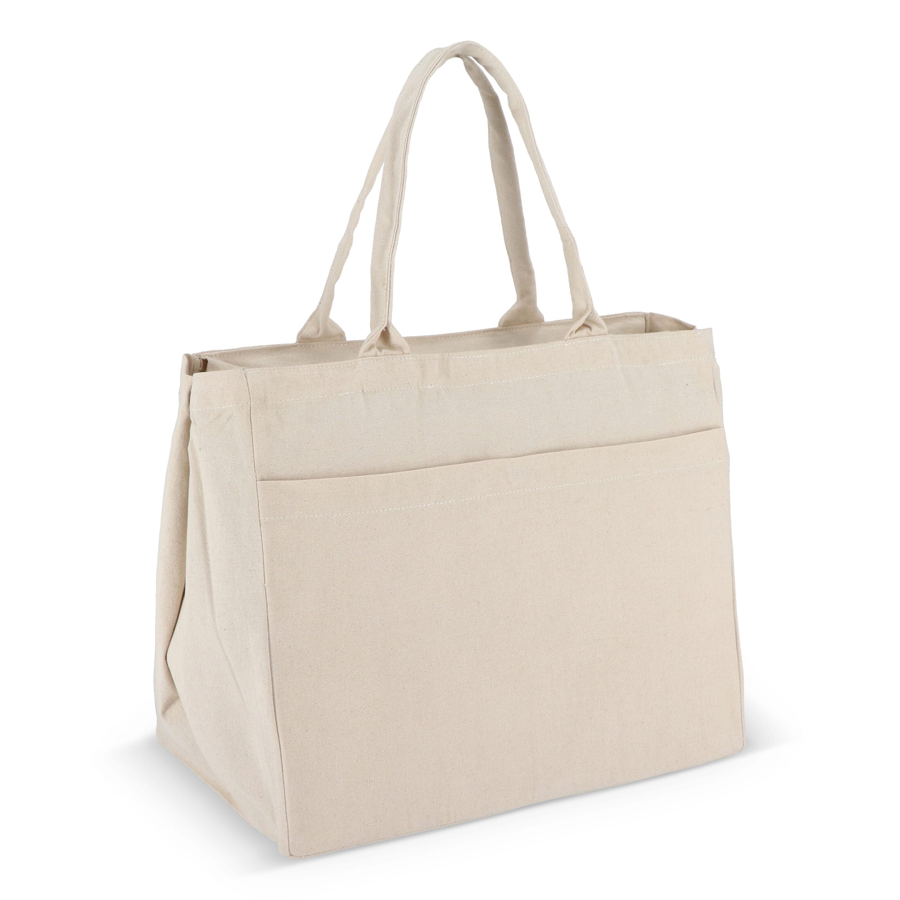 Baumwoll-Tragetasche mit Reißverschluss OEKO-TEX® 39 x 24 x 34cm 320g/m² - natur-367