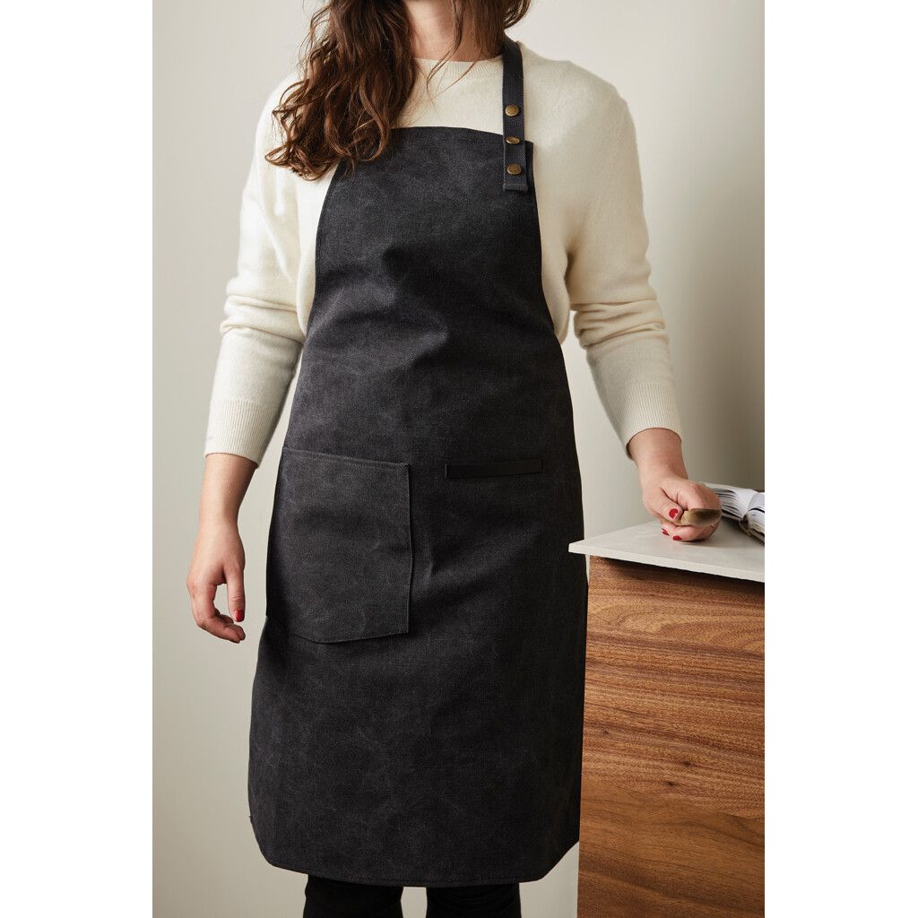VINGA Tome Schürze aus GRS recyceltem Canvas - schwarz-351