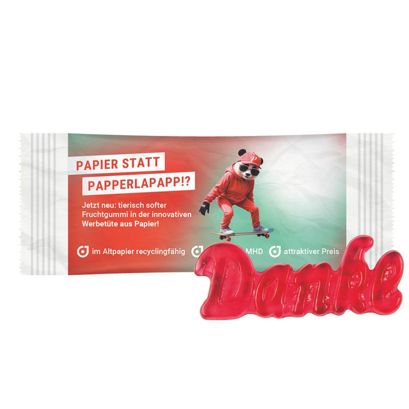 Trolli Fruchtgummi "Danke", recyclingfähiges PapierPlus Pro, weiß-54
