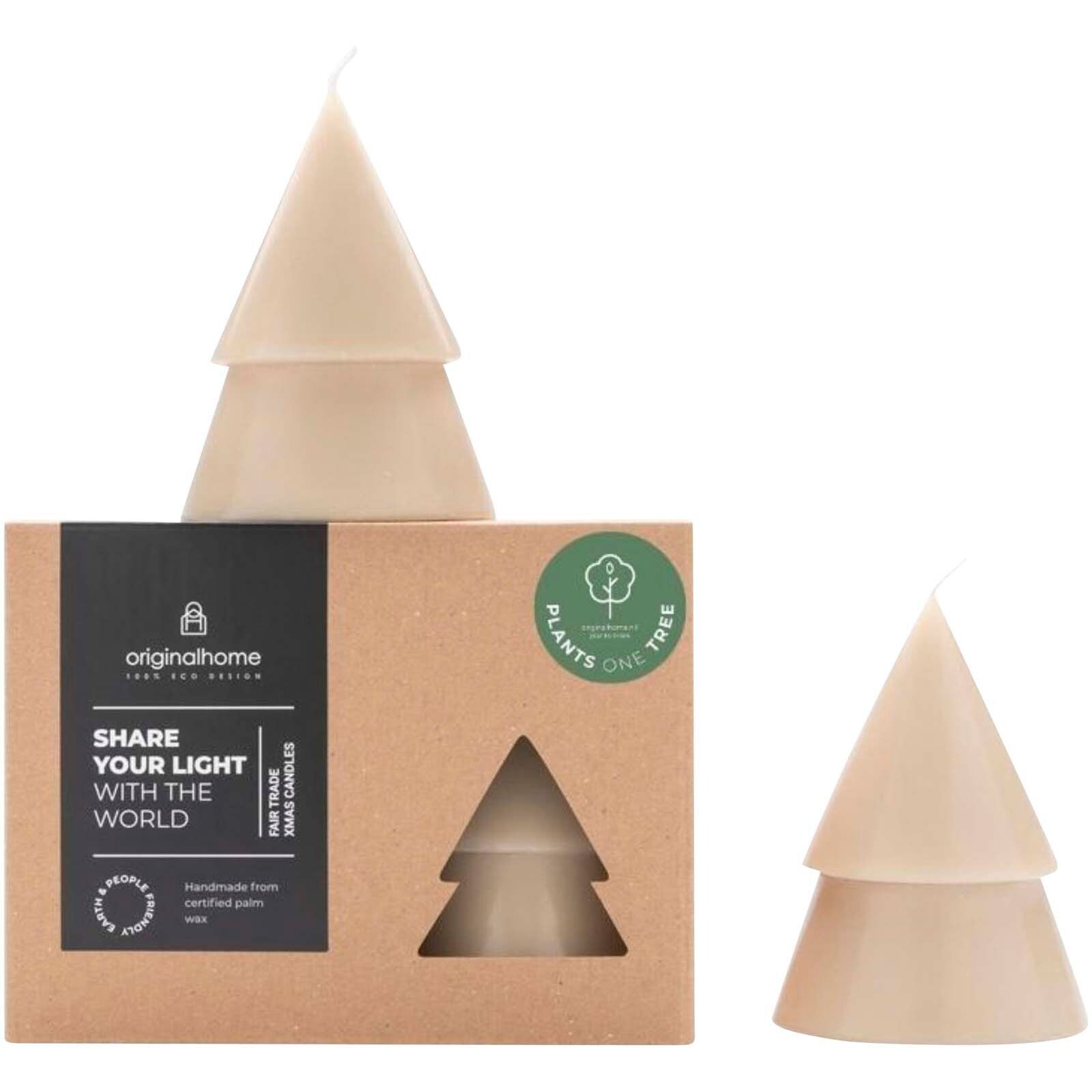Originalhome Weihnachtsbaum Kerze M, 2er Set - beige-452