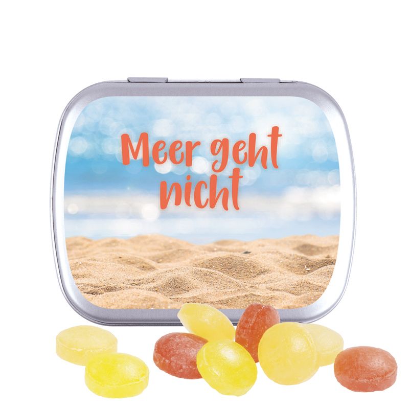 Klappdose, silber-blank, Mini Bonbons Fruchtmix-630