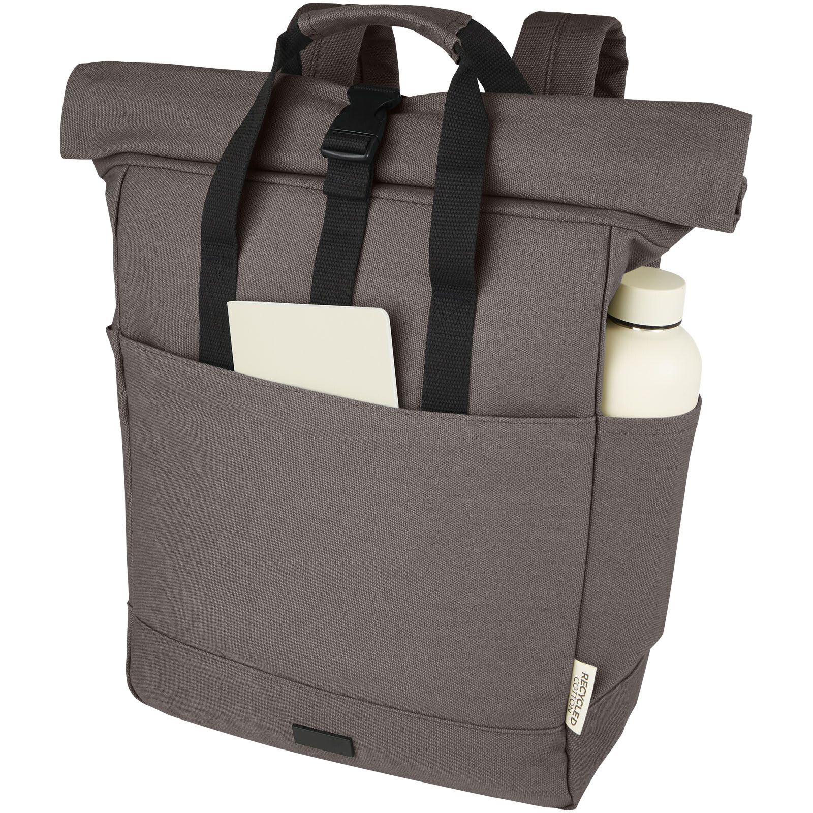 Joey 15" GRS Rolltop Laptoprucksack aus recyceltem Canvas 15 L - grau-985