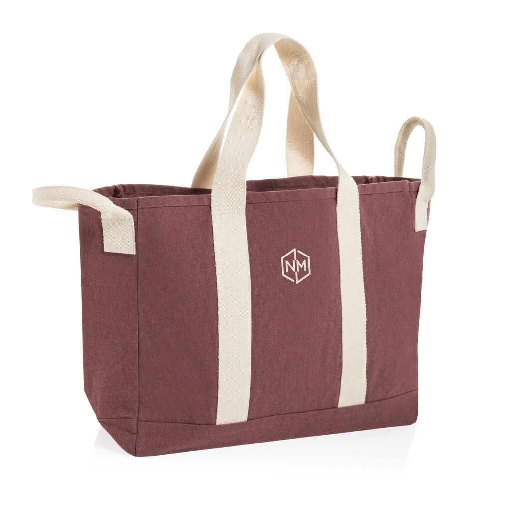BEAU AWARE™ Strandtasche aus 400gr/m² recyceltem Canvas - maroon-62