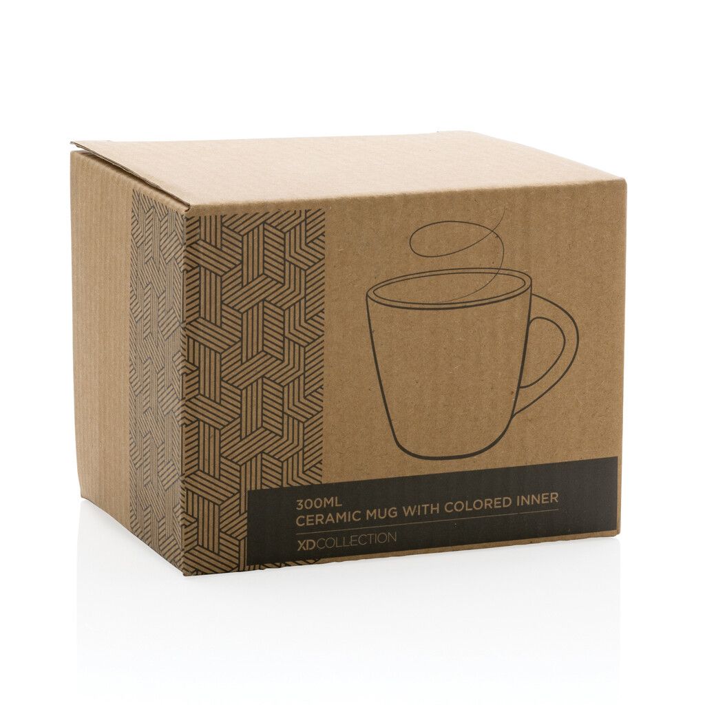 Keramiktasse innen coloriert, 300ml - braun-894