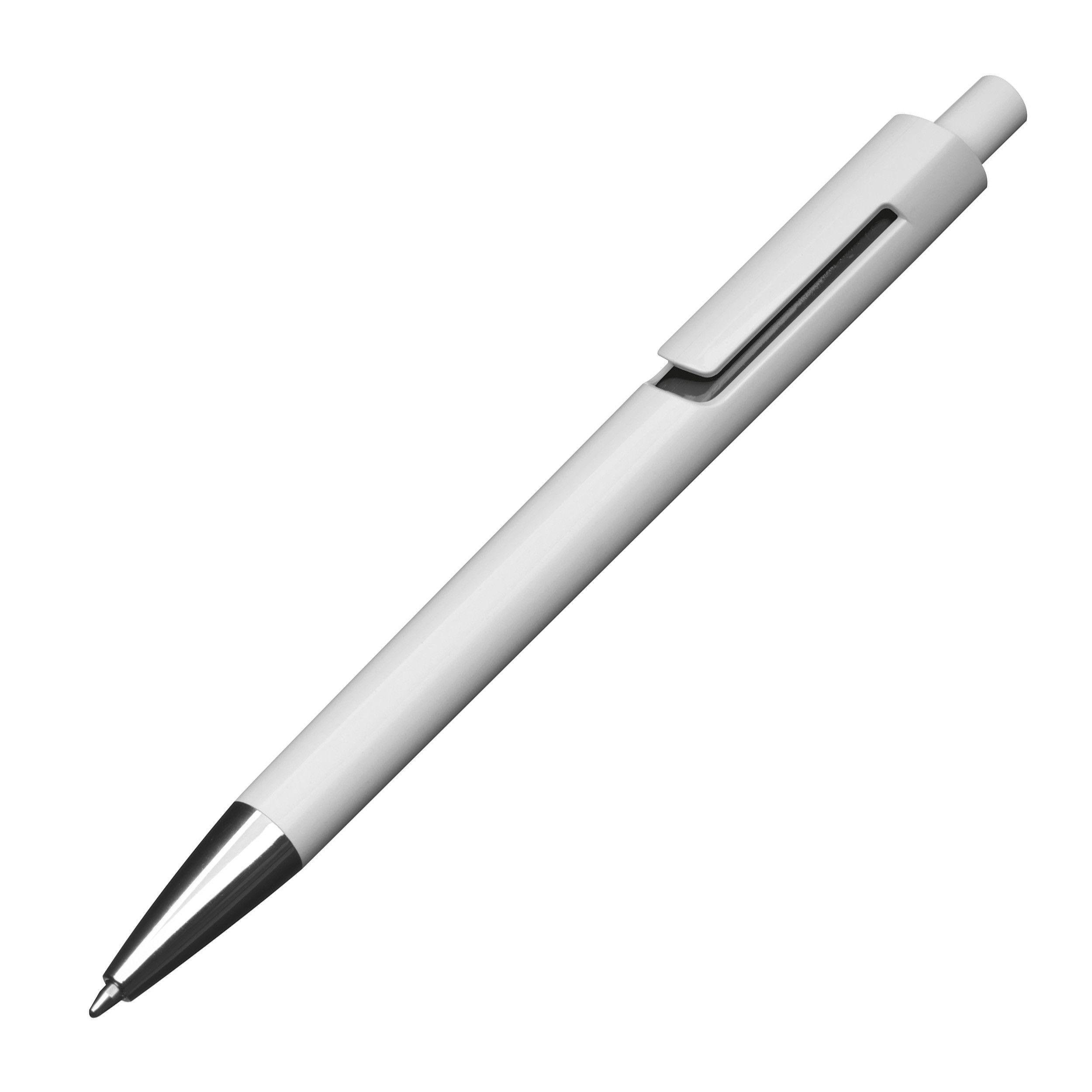 Weißer Kugelschreiber mit farbigen Applikationen  - schwarz-317
