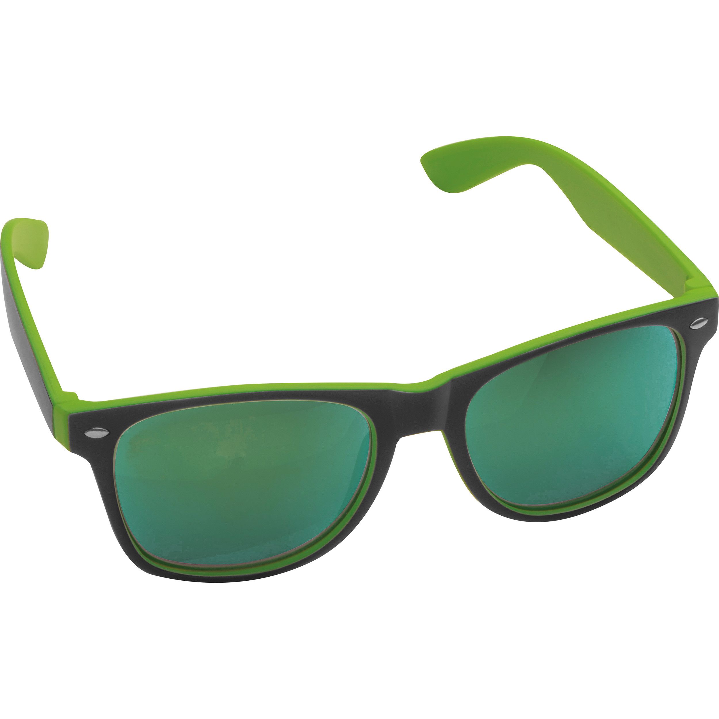 Sonnenbrille aus Kunststoff mit verspiegelten Gläsern, UV 400 Schutz - grün-828