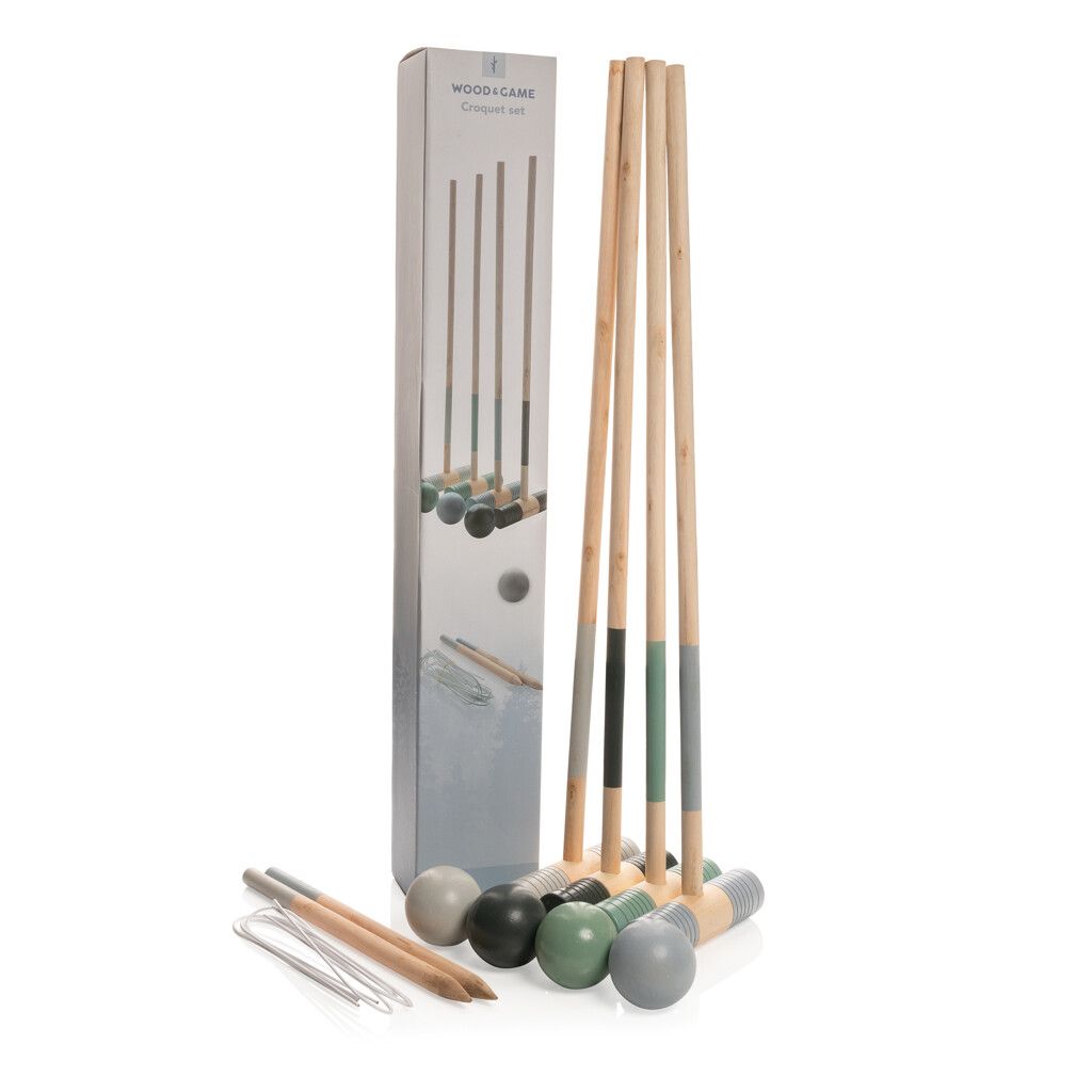 Krocket-Set aus Holz - braun-482
