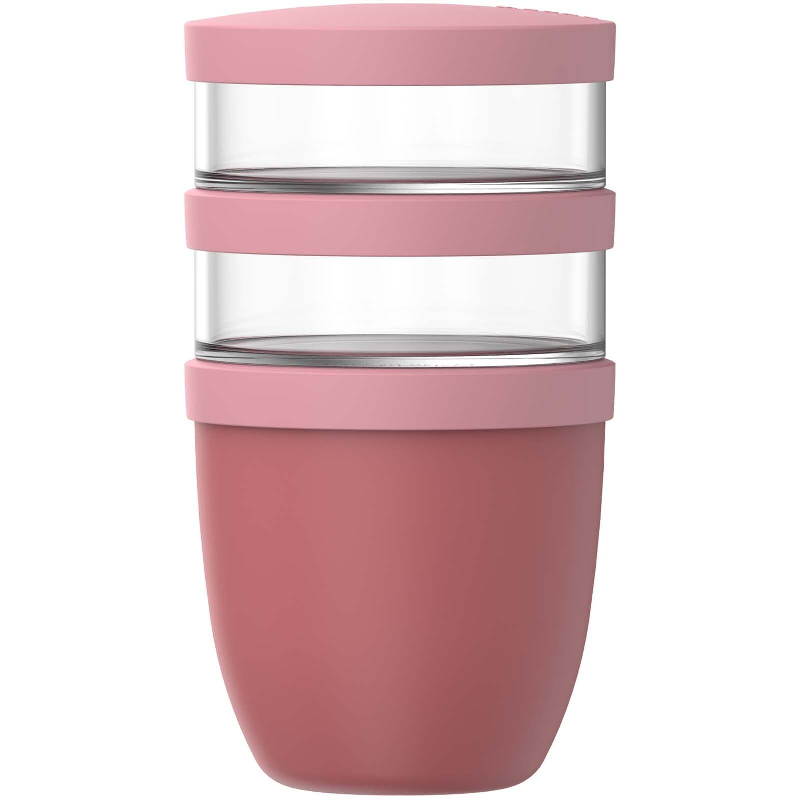 Mepal Ellipse Dreiteiliger, 500 ml + 2 x 200 ml Lunchpot - rosa-883