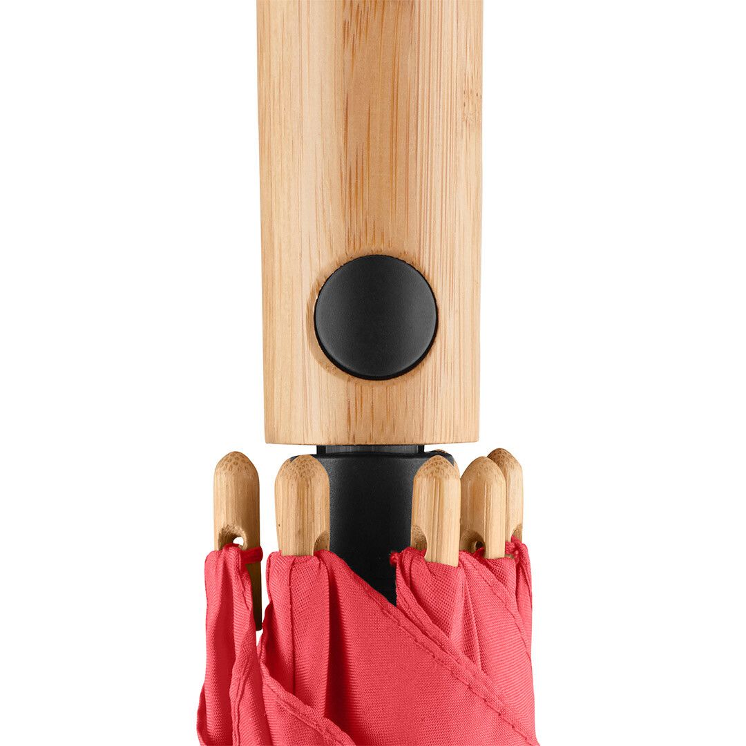 AC-Midsize-Bambus-Stockschirm ÖkoBrella mit waterSAVE® Bezug Ø112 cm - rot-377