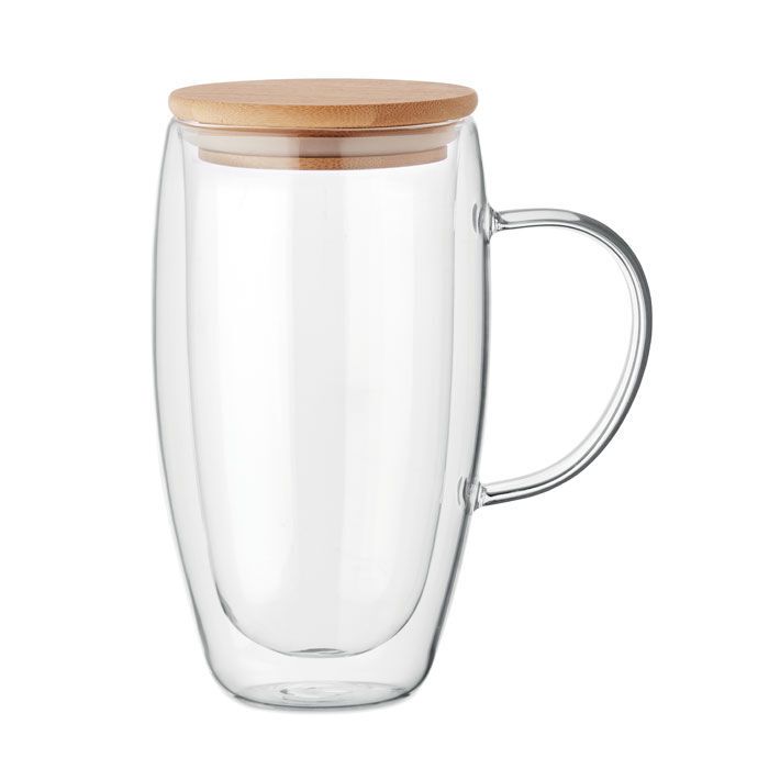 Doppelwandiger Glasbecher 450ml TEROL - transparent-700