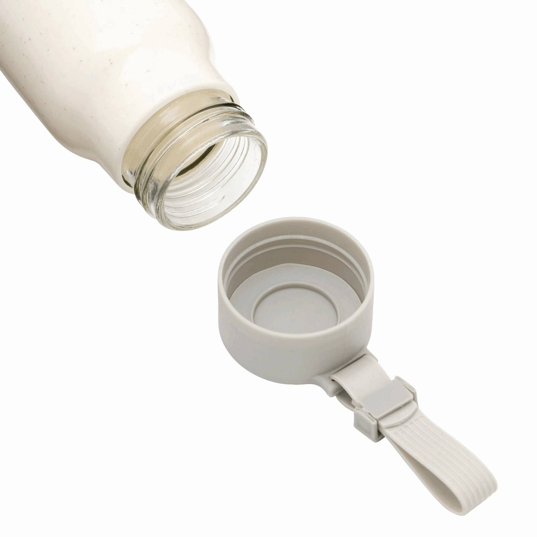 Glas-Trinkflasche ECO DRINK mit Ummantelung - beige-631
