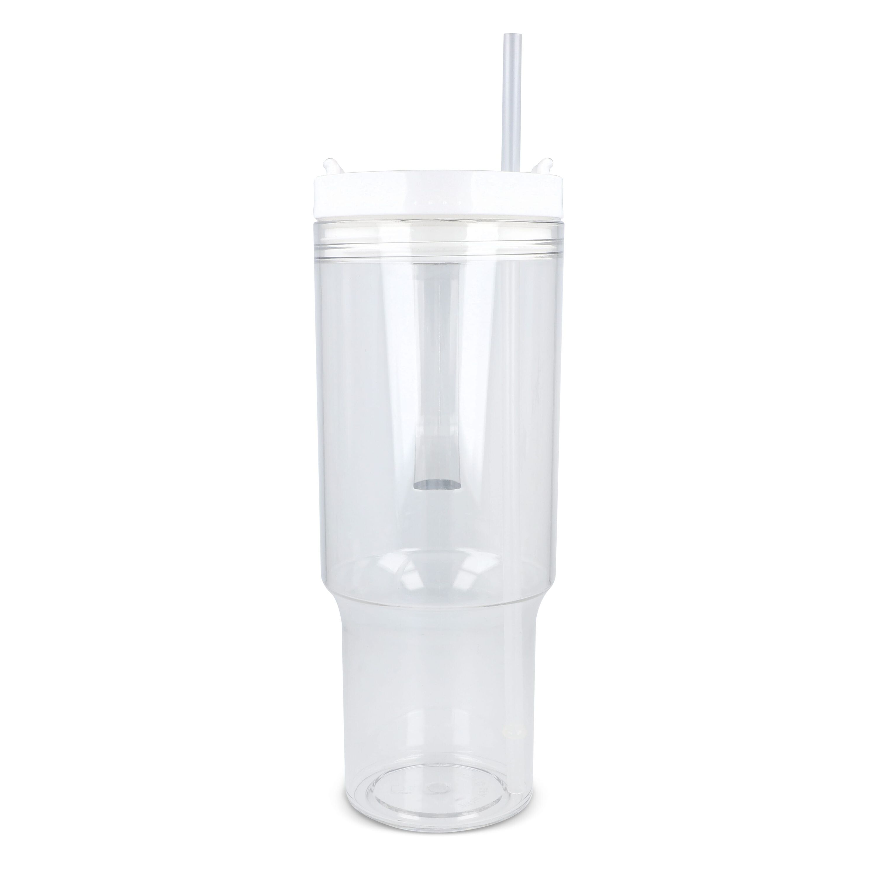 Miami Becher mit Henkel transparent 1,2 l R-PET - transparent  -  weiss-446