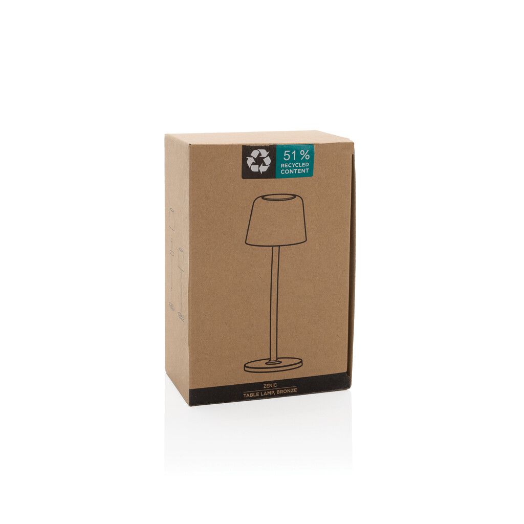 Zenic USB Tischleuchte aus RCS recyceltem Kunststoff - bronze-639