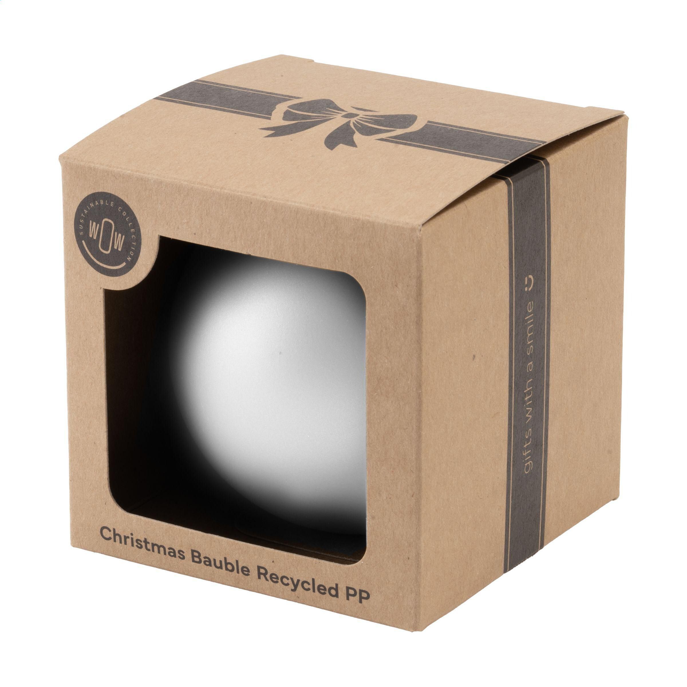 Weihnachtskugel Ø7cm Recycled PP Box - Made in Europe - weiß-478
