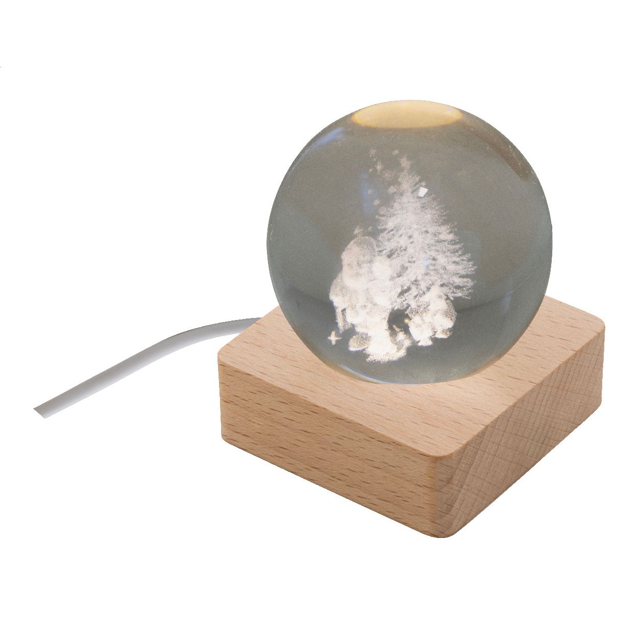 Borealis Leuchtkugel mit Weihnachtsmotiv - transparent - natur-950